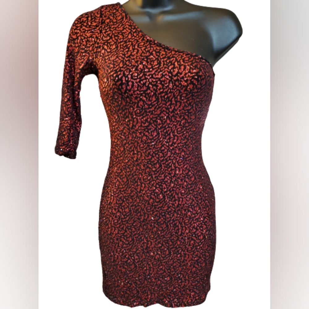 Charlotte Russe Red Sparkle Mini,Spandex,Eveningwear,Party,Club